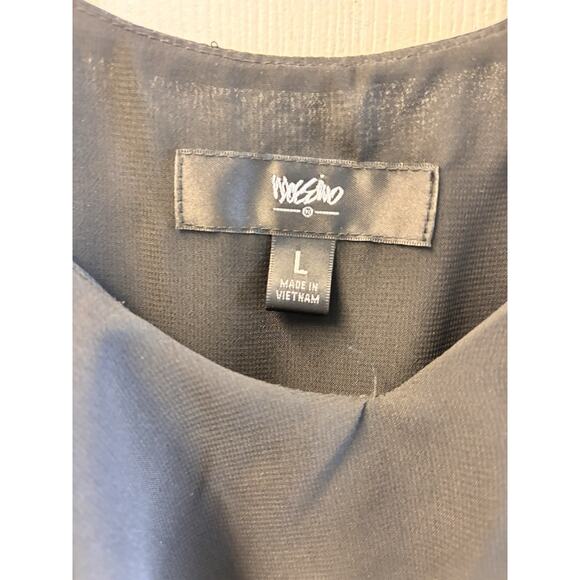 mossimo stretch black ruffle sleeveless tank top large - Picture 2 of 6